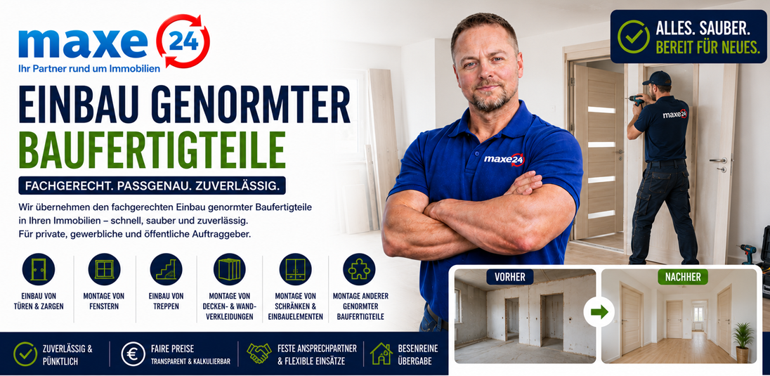 Einbau genormter Baufertigteile